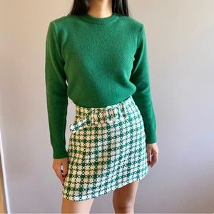 Zara cashmere crewneck sweater green